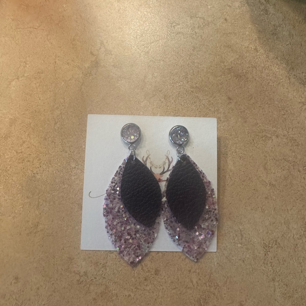- Averee grace Designs, glitter and purple with silver stud. NWT